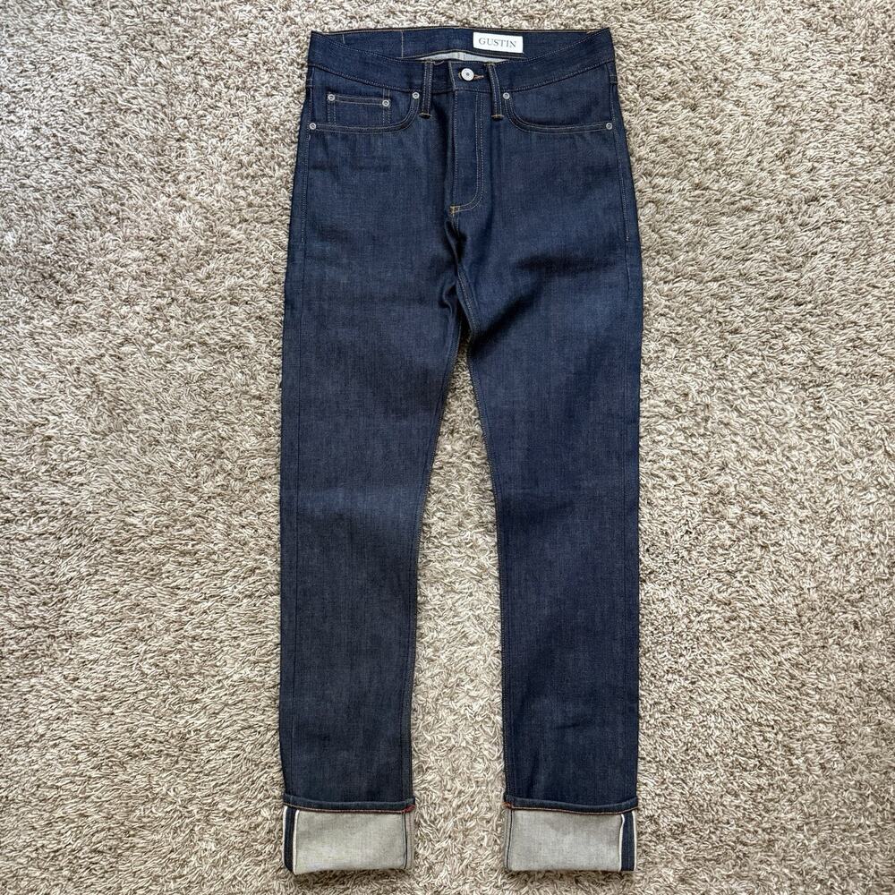 NWOT Gustin California Slim Raw Selvedge Denim Jeans Men’s Size 31 - Indigo Blue